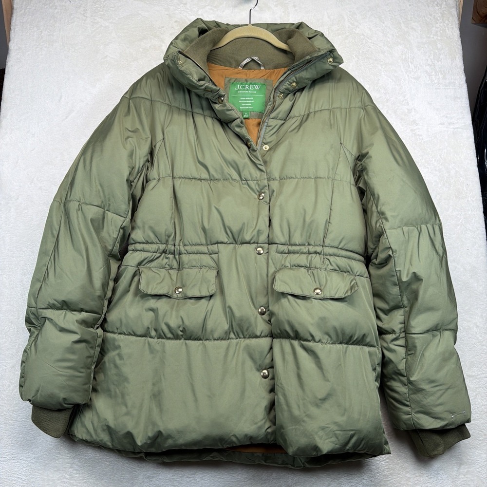 J.Crew Signature Puffer Jacket Women's Medium Tall PrimaLoft Water Repellent